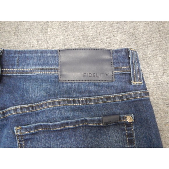 Fidelity Jimmy Straight Jeans Mens Size 40 Blue Dark Wash Faded Style Denim - Picture 7 of 11